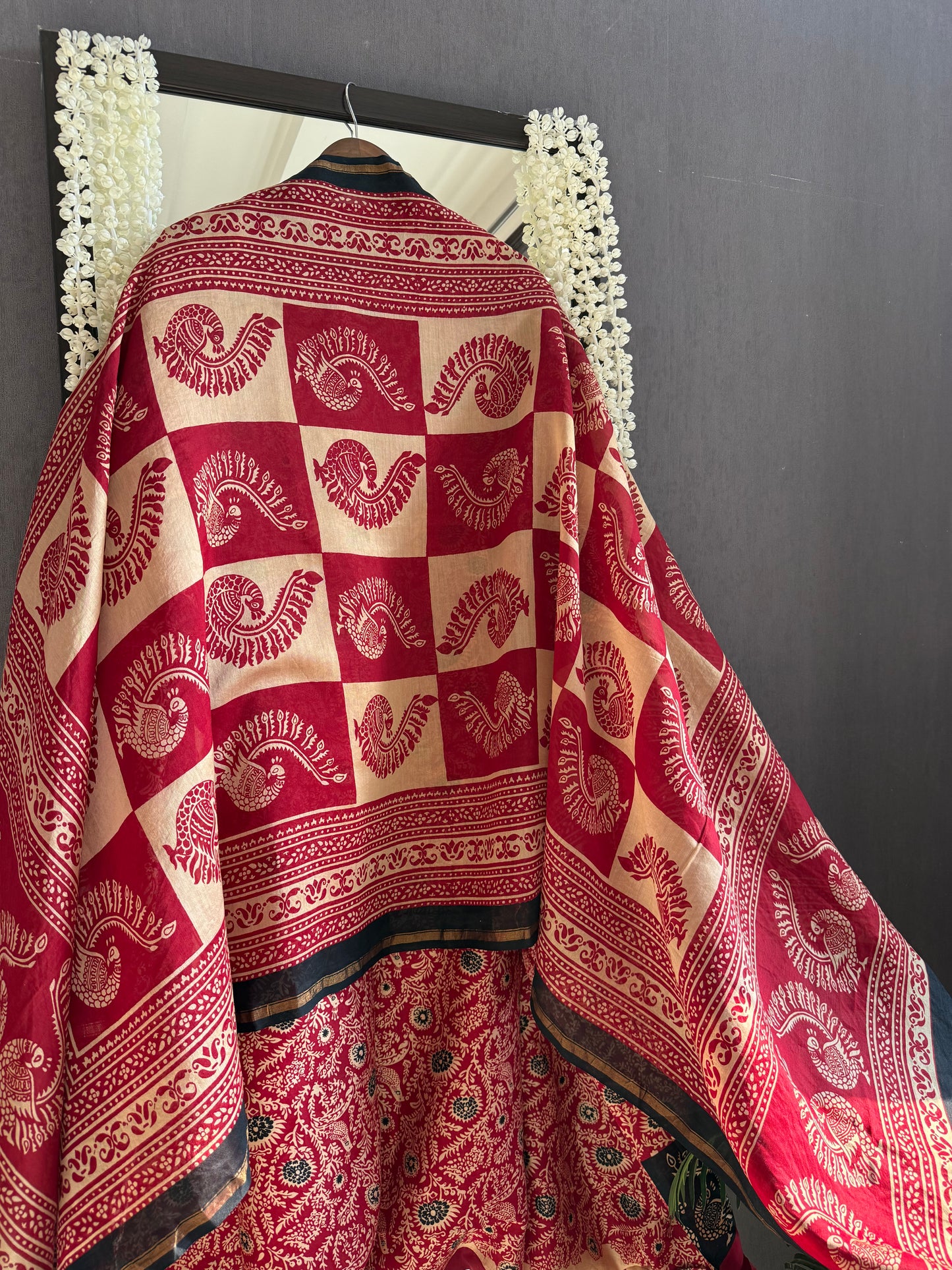 Pure Maheshwari peacock suit