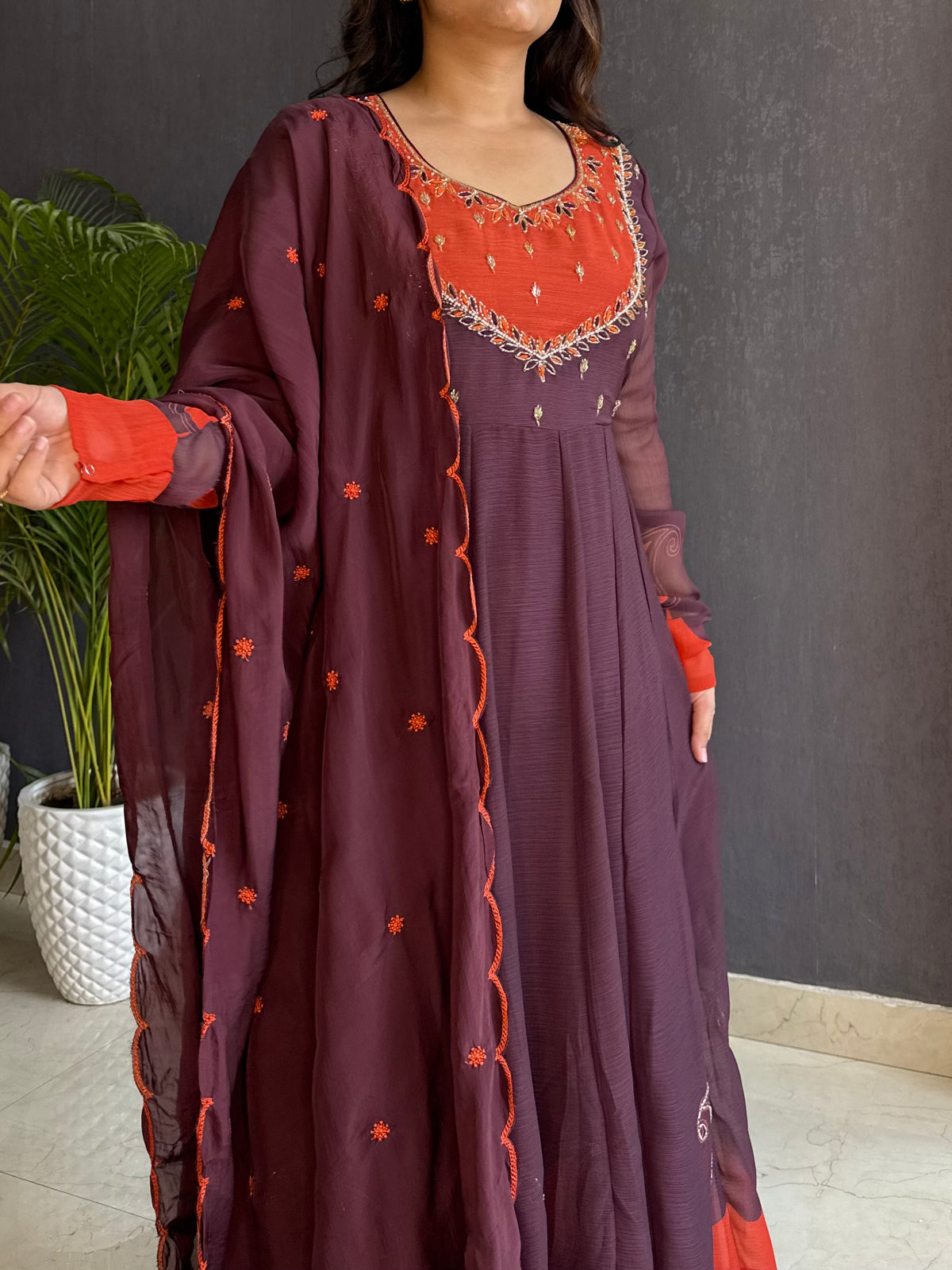 Handwork anarkali set