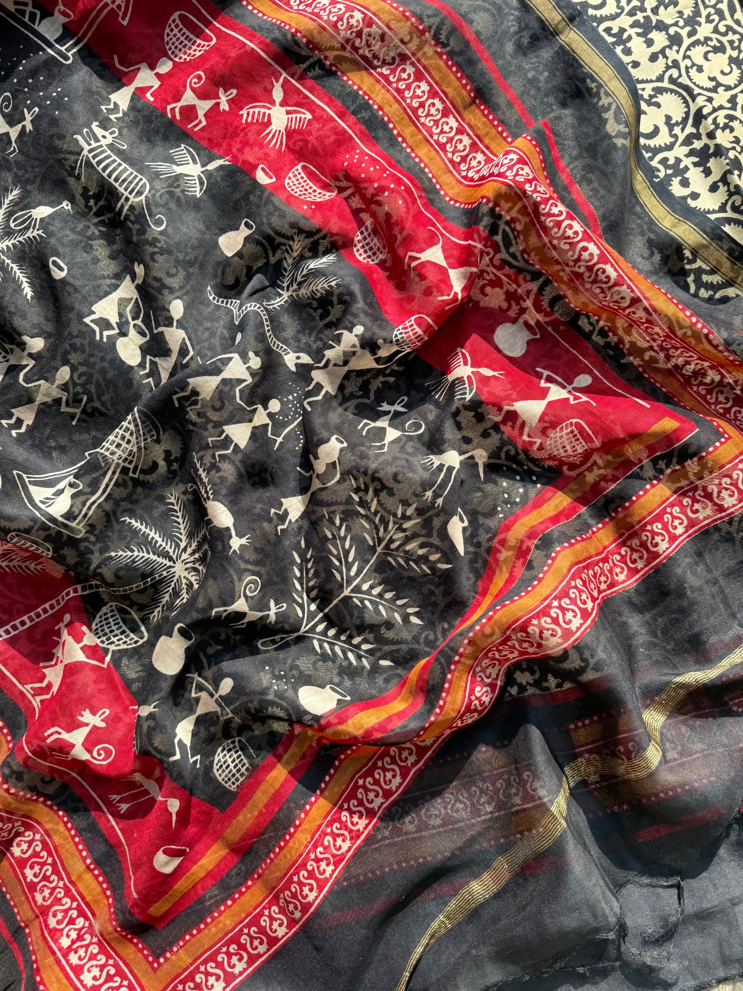 Pure Maheshwari warli art suit
