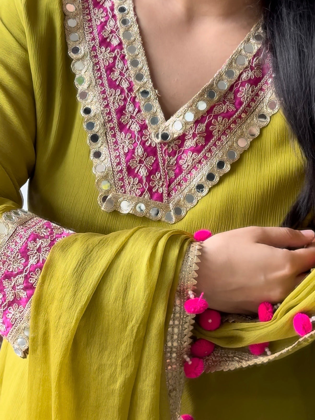Mirror work sharara set