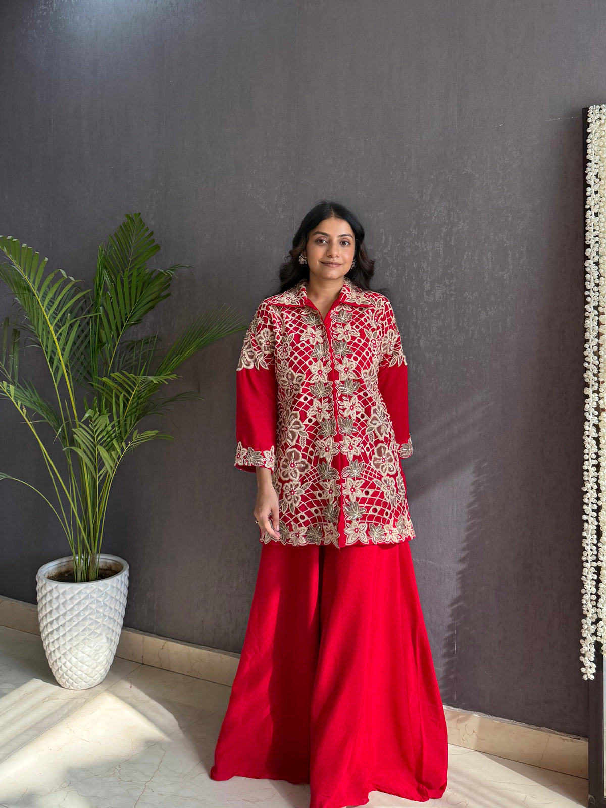Premium cutwork sharara set