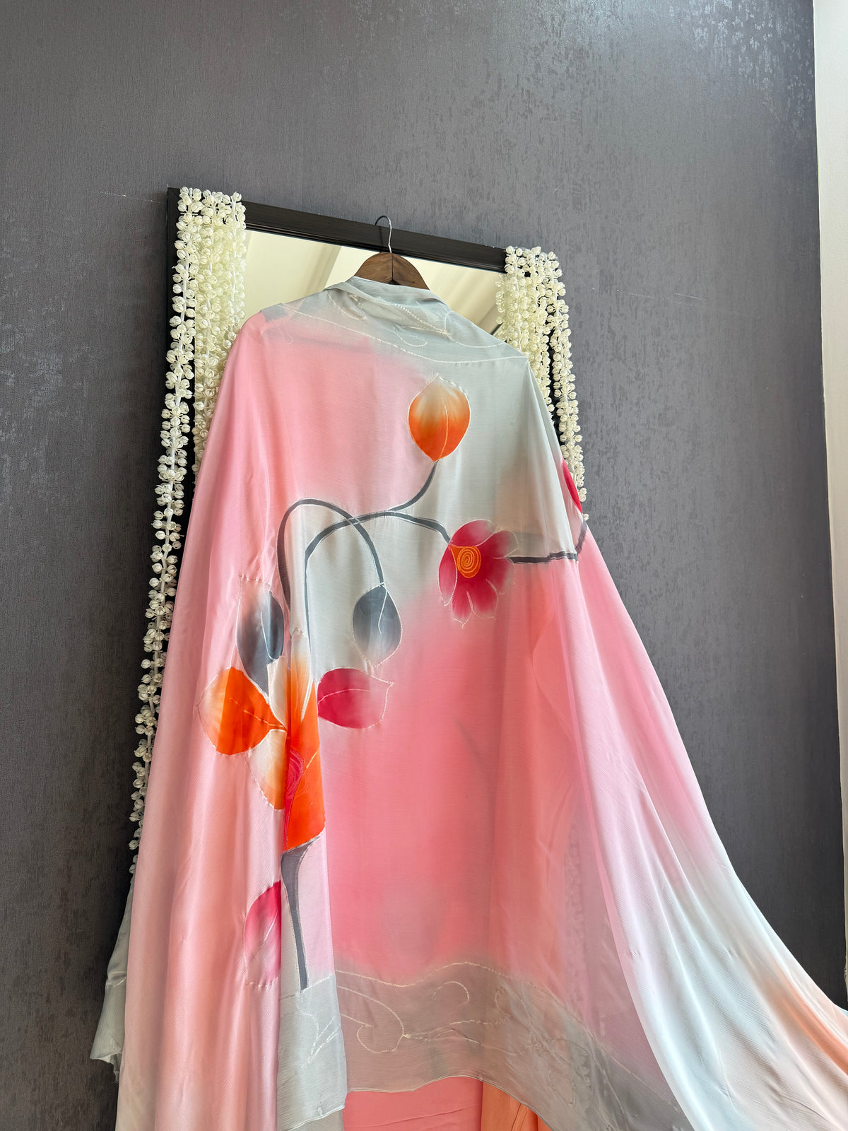 Pure crepe handpainted suit