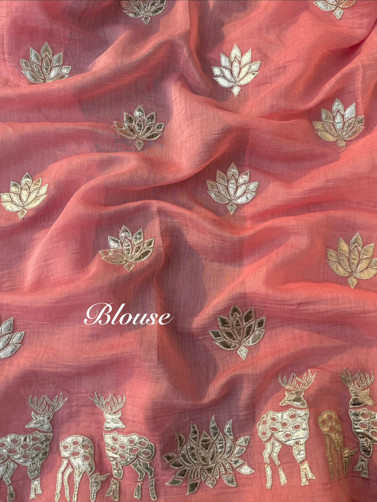 Luxurious~Pure Mul Chanderi Gota Appliqué saree