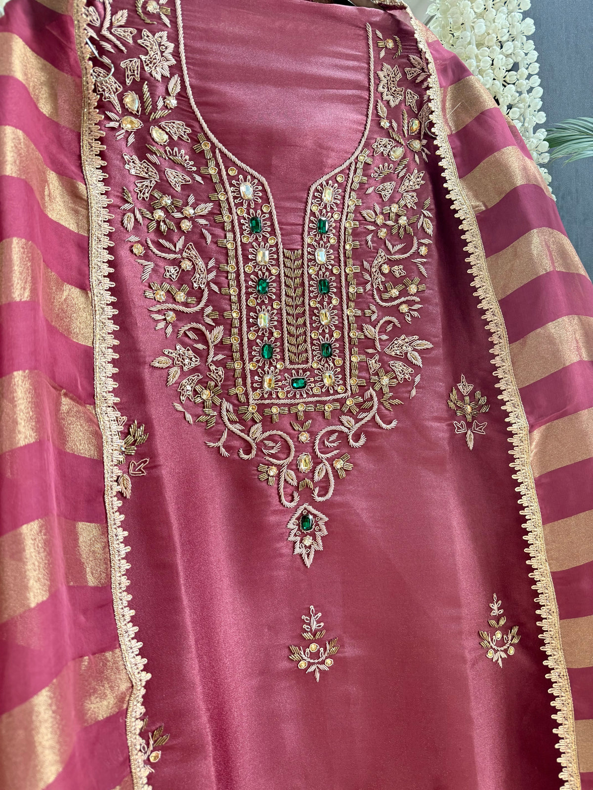 Luxurious dabka bejewelled suit