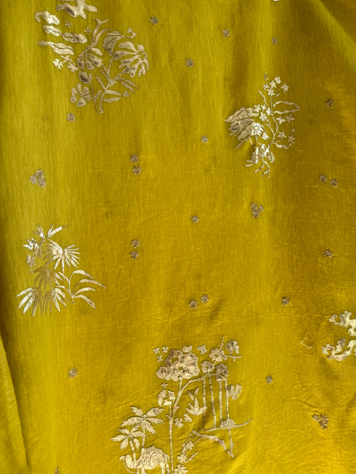 Luxurious Mul chanderi gota appliqué work suit
