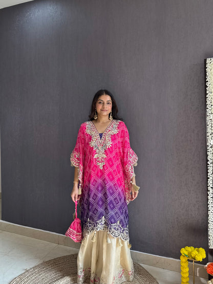 Luxurious Bandhani kaftan set