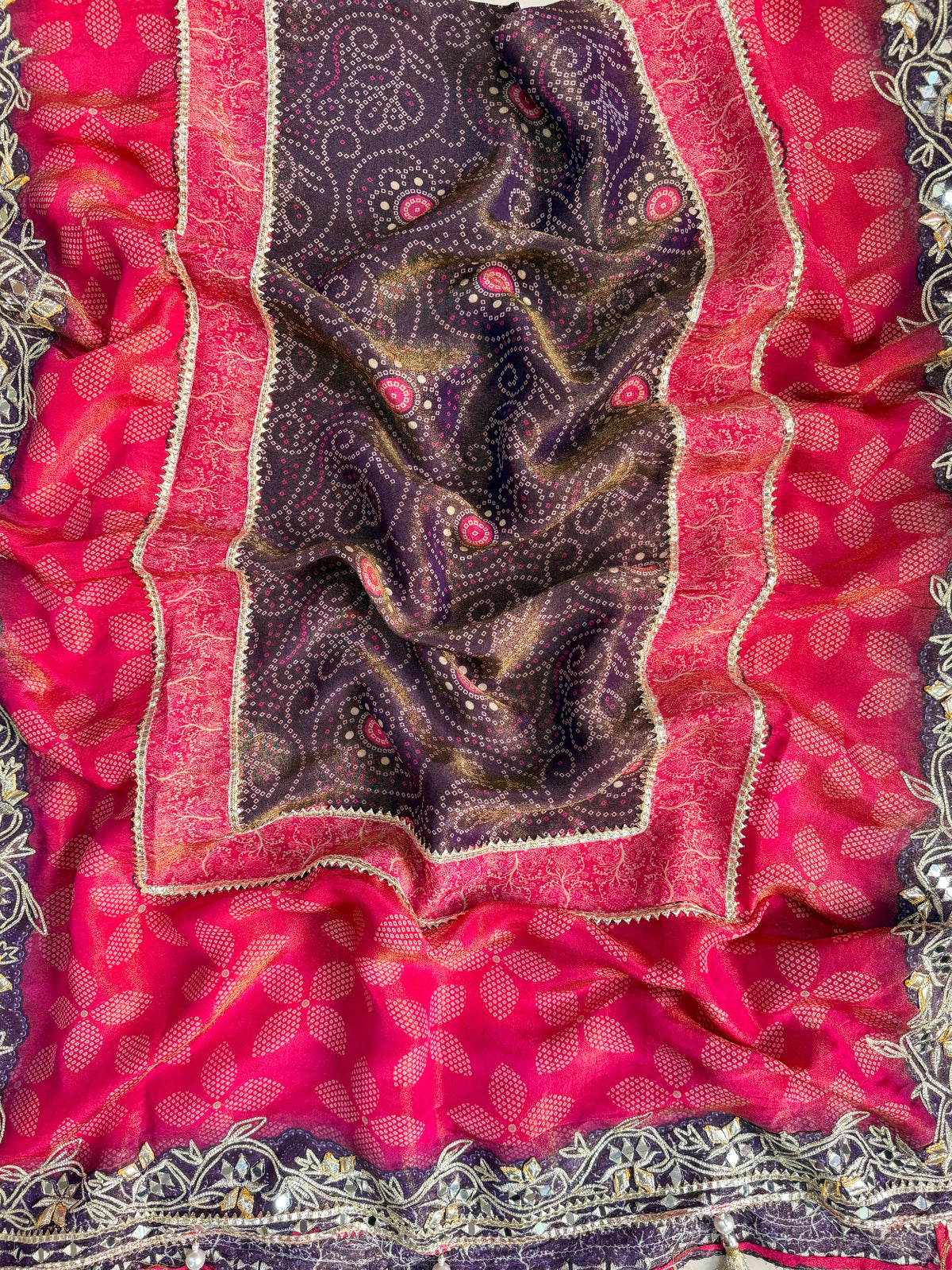 Luxurious Bhandej ombré gotapatti suits