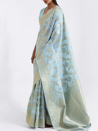 Benarsi woven Linen saree