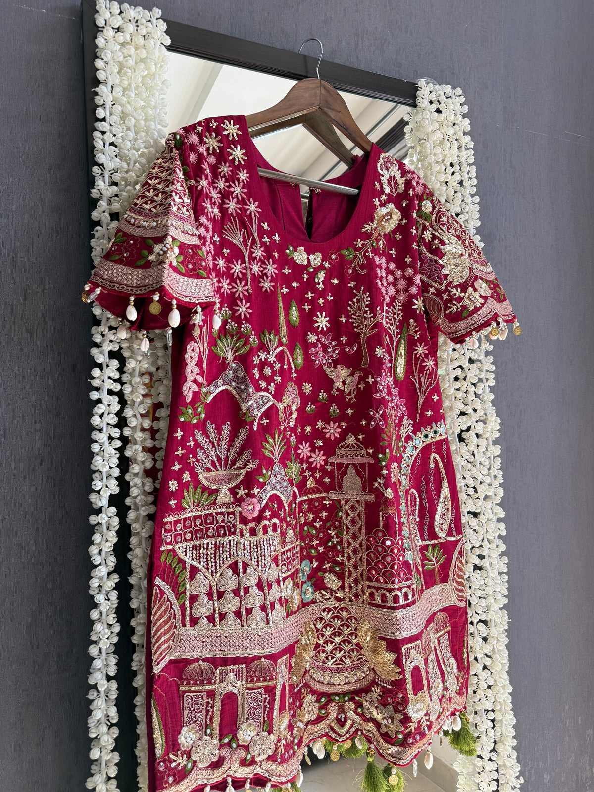 Luxurious raw silk Handwork set