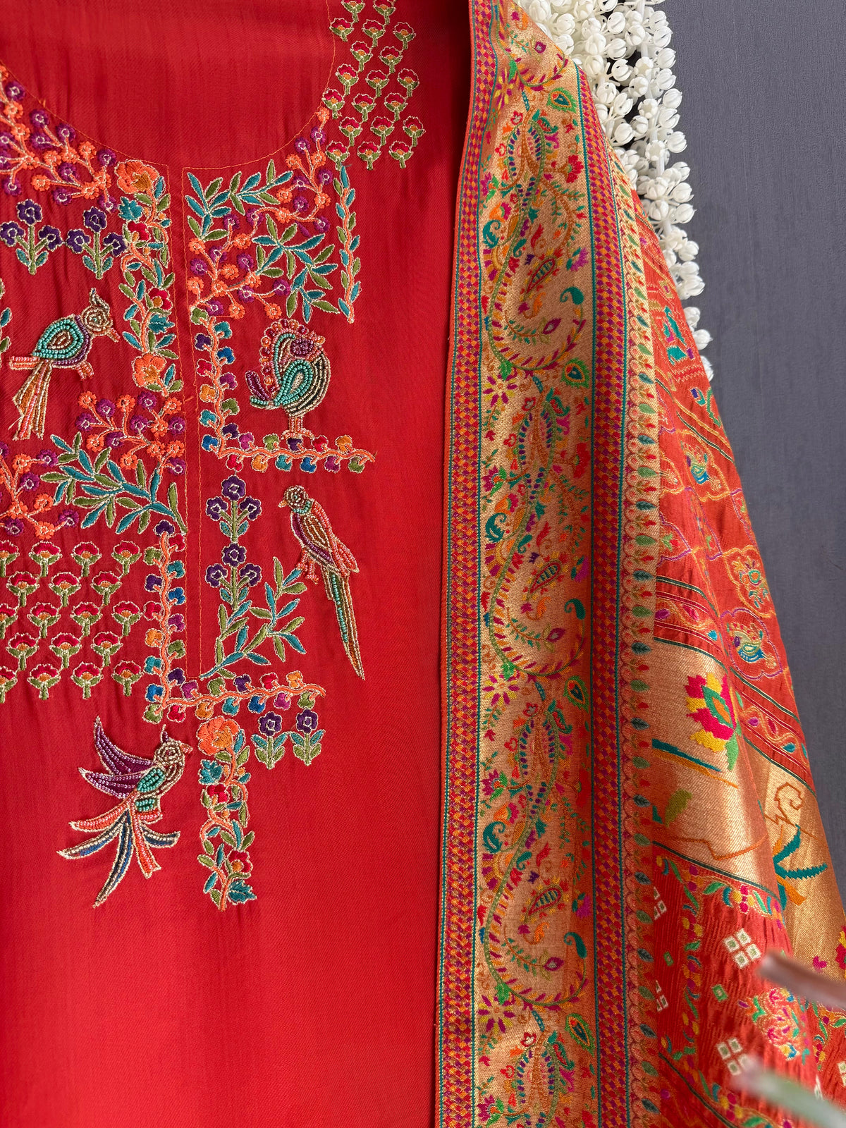 Meenakari Benarsi Paithani Handwork suit