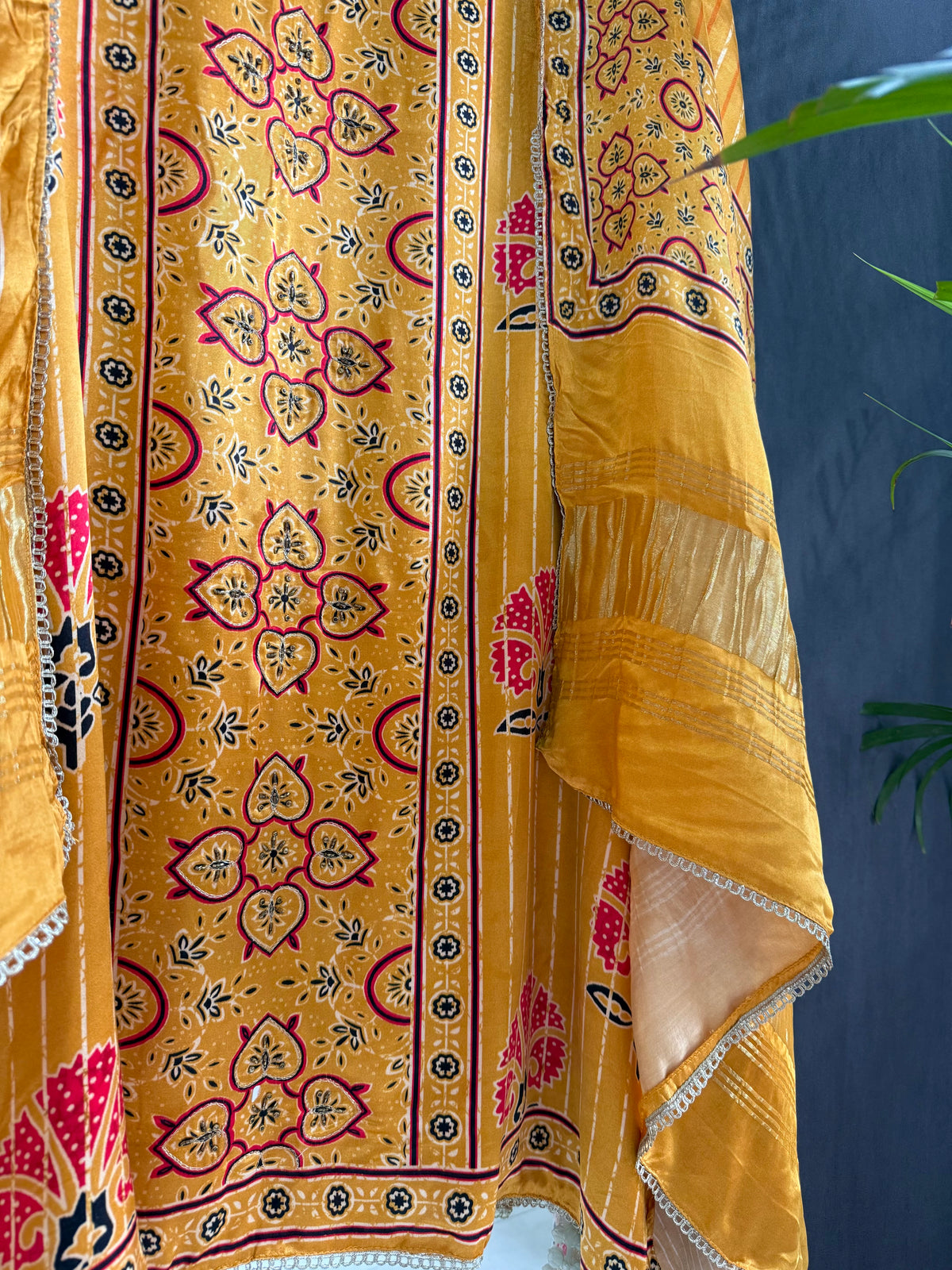 Gajji silk ajrakh Handwork suits