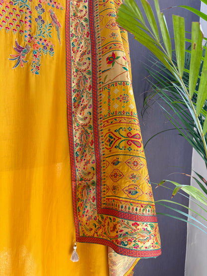 Meenakari Benarsi Paithani Handwork suit