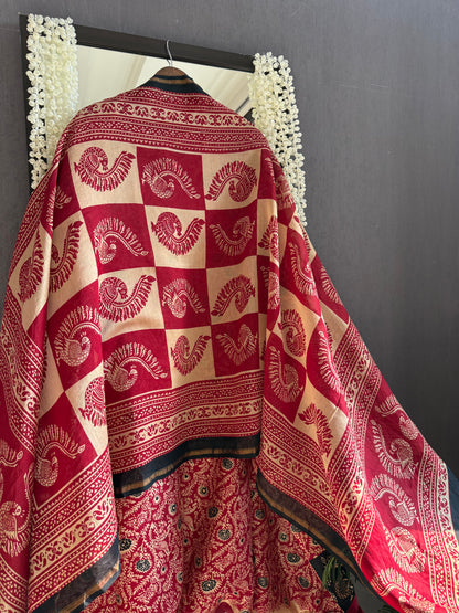 Pure Maheshwari peacock suit