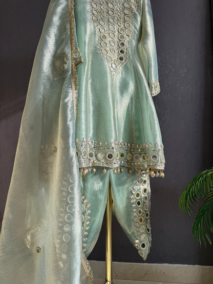 Luxurious mirrorwork anarkali set