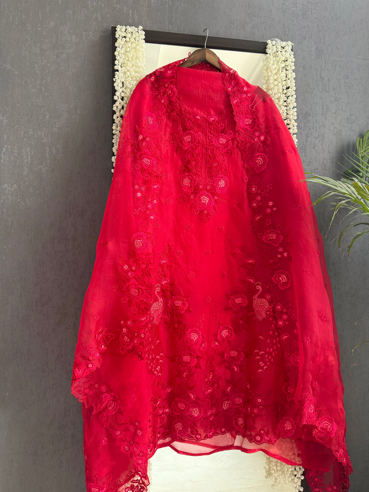 Luxurious Monochromatic parsi work suit