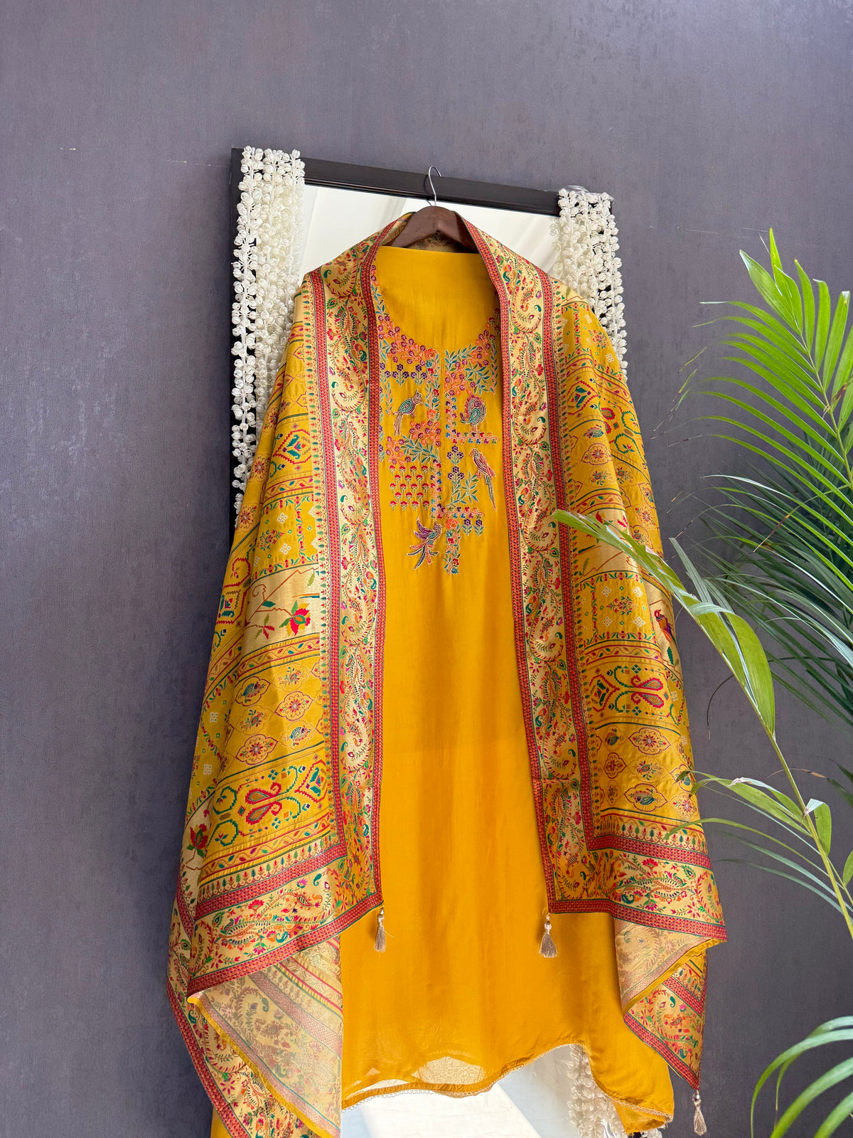 Meenakari Benarsi Paithani Handwork suit