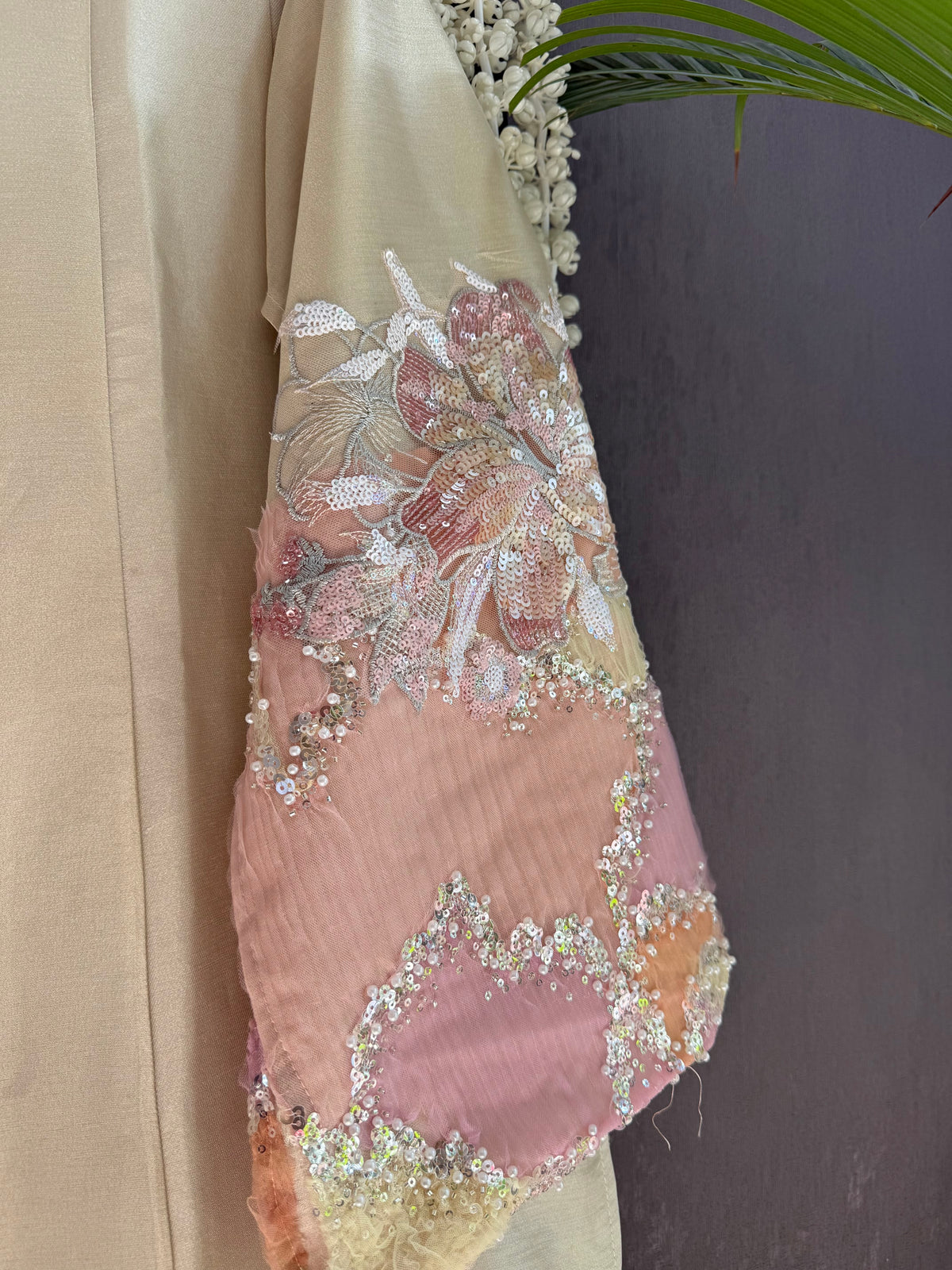 Luxurious appliqué birds Anarkali suit