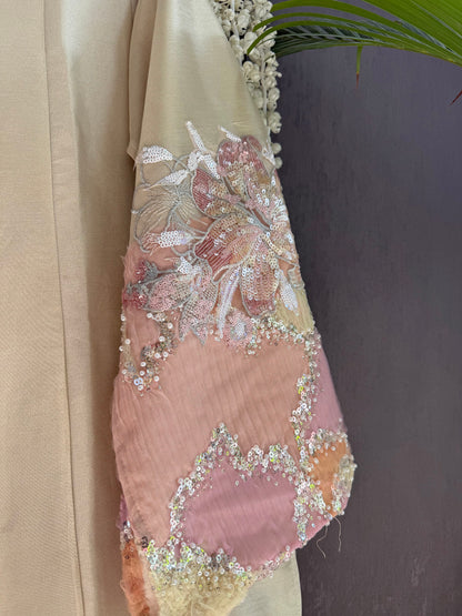 Luxurious appliqué birds Anarkali suit