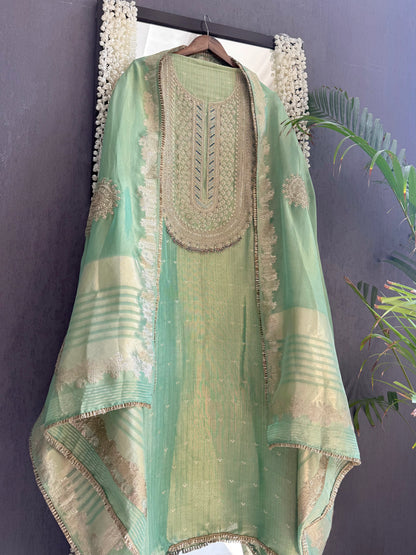 Luxurious Tissue benarsi zari handwork suit
