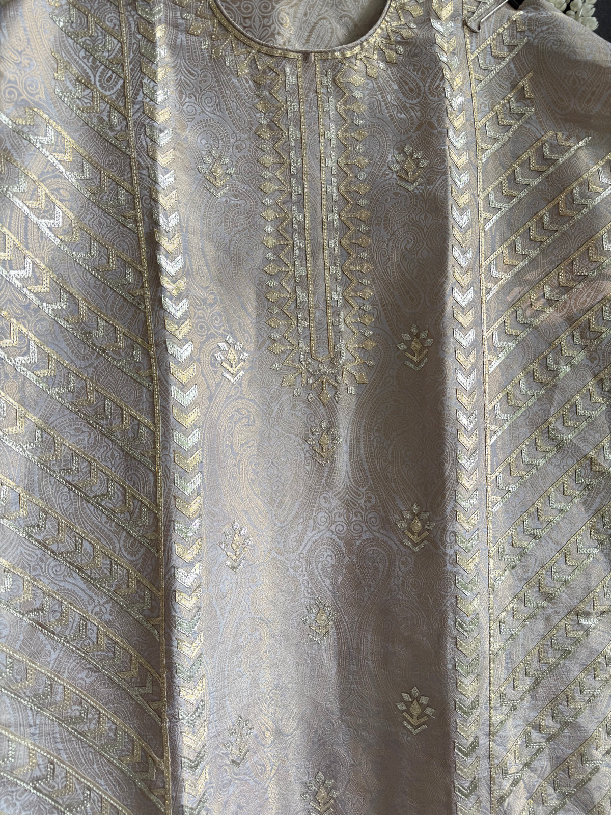 Luxurious Tissue Brocade gota appliqué work suit