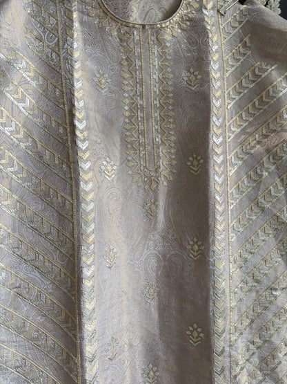 Luxurious Tissue Brocade gota appliqué work suit