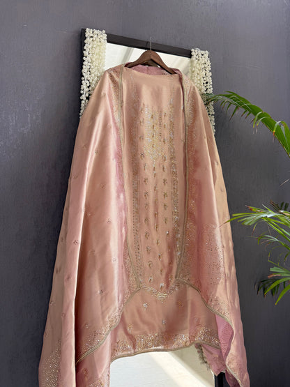 Luxurious Tissue silk mukaish suit