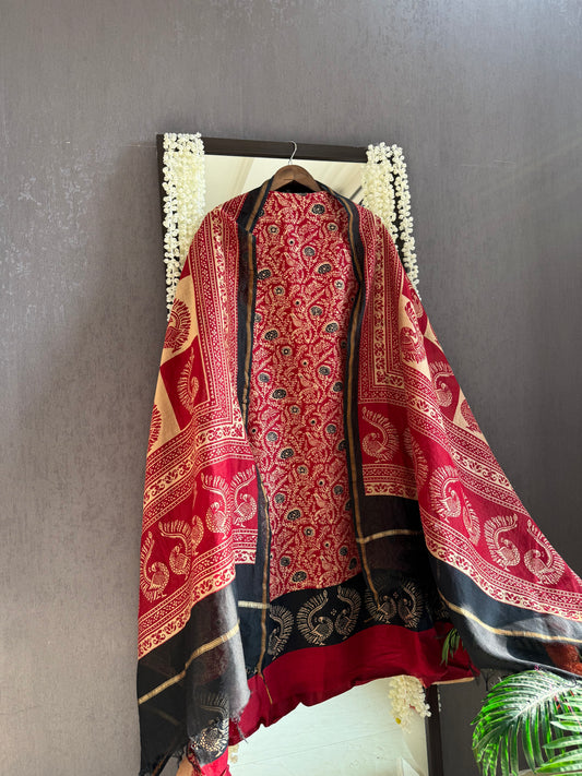 Pure Maheshwari peacock suit