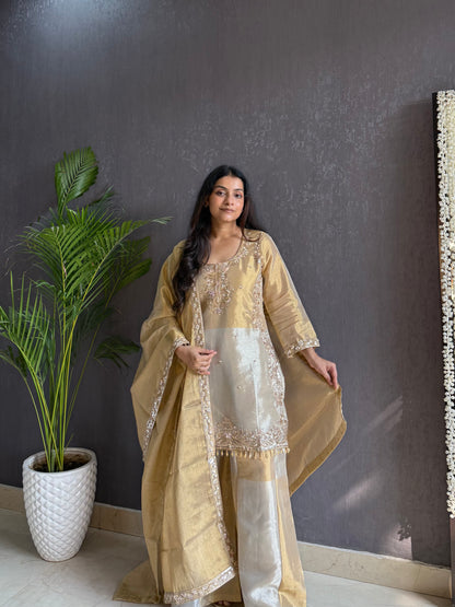 Mettalic Handwork sharara set
