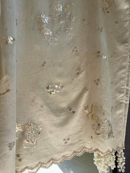 Luxurious Mul chanderi gota appliqué work suit