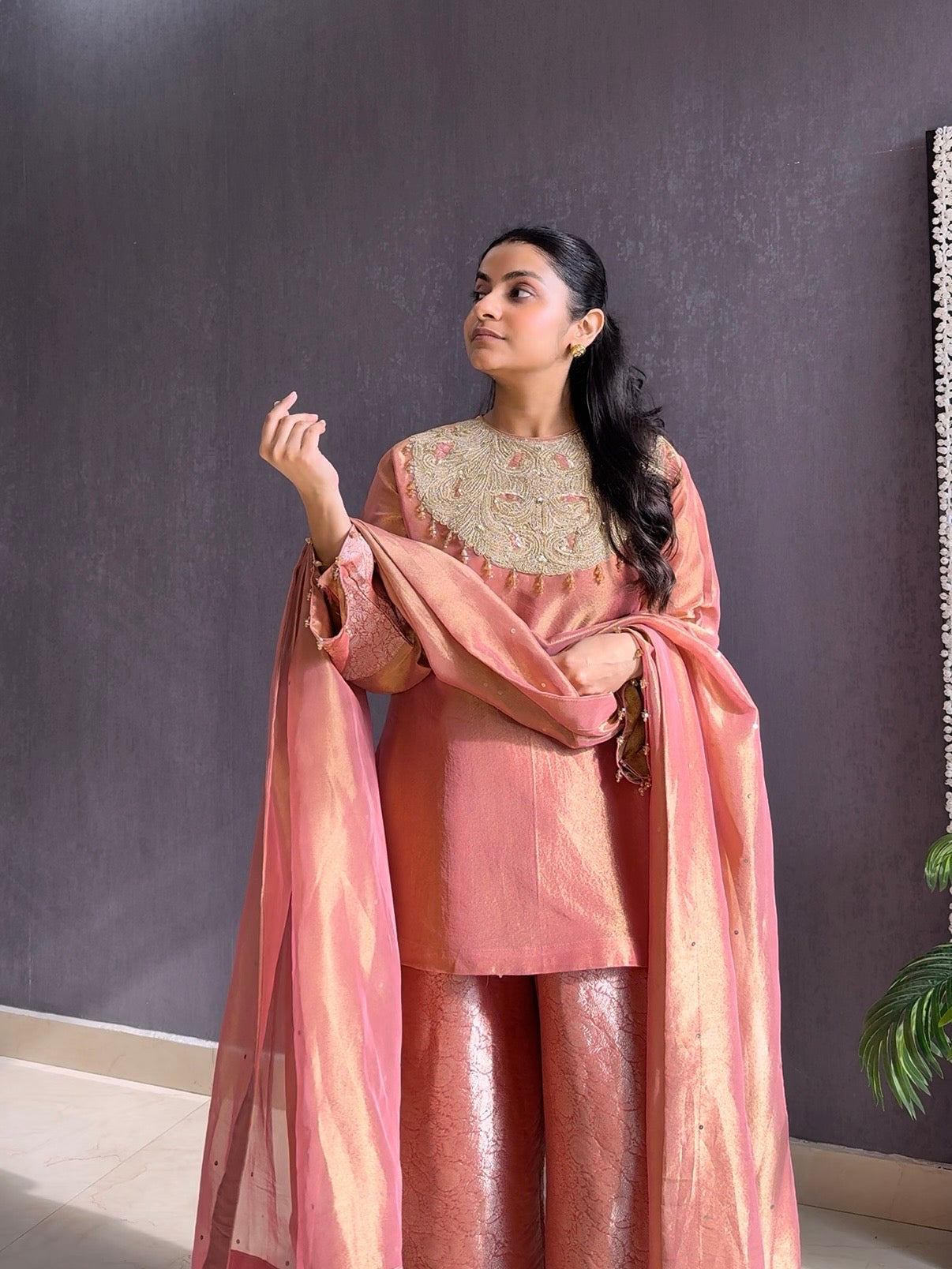 Luxurious tissue silk brocade set