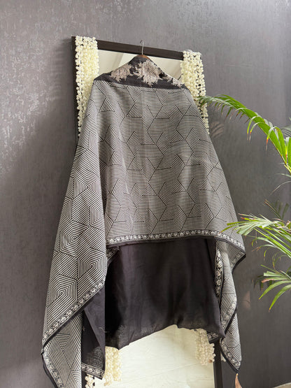 Pure Linen zari suit