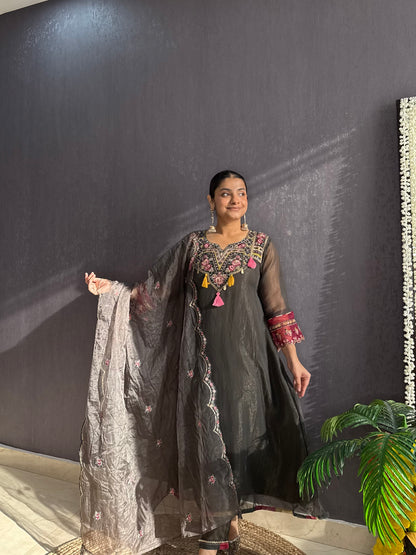 Tissue silk Handwork suit set
