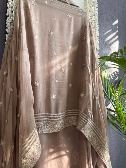 Lucknowi embroidered handwork suit
