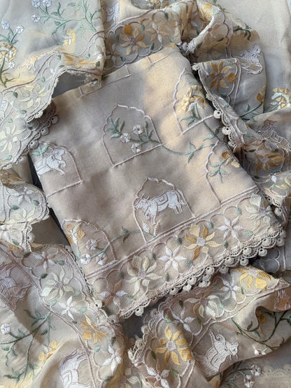 Luxurious Tissue Silk pichwai suit