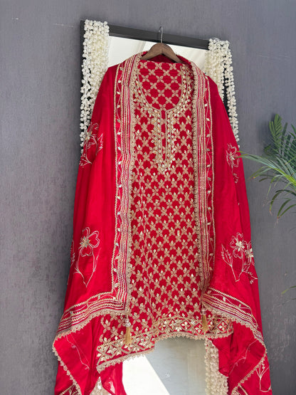 Luxurious gotapatti pitta work suit