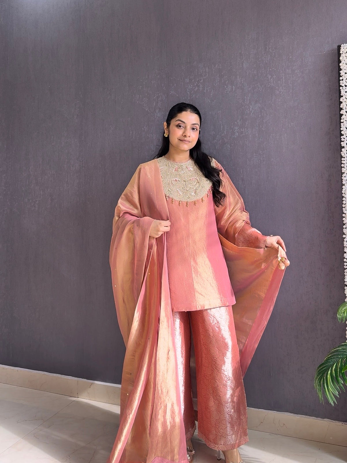Luxurious tissue silk brocade set