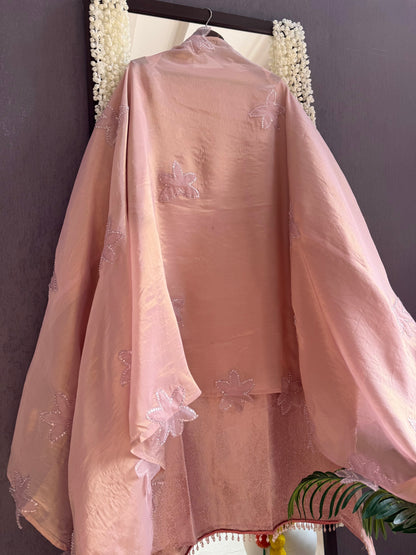 Luxurious brocade cutwork Tissue silk suit
