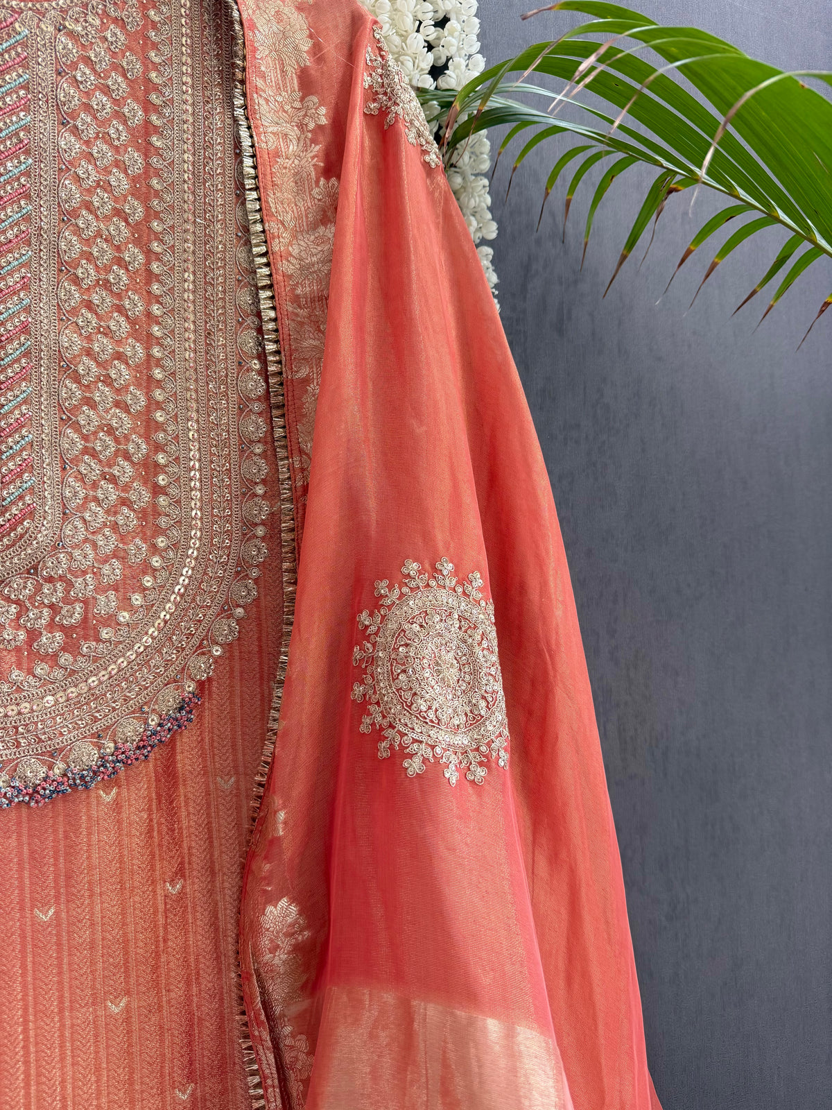 Luxurious Tissue benarsi zari handwork suit