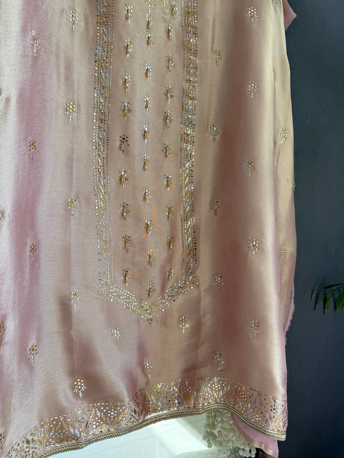 Luxurious Tissue silk mukaish suit