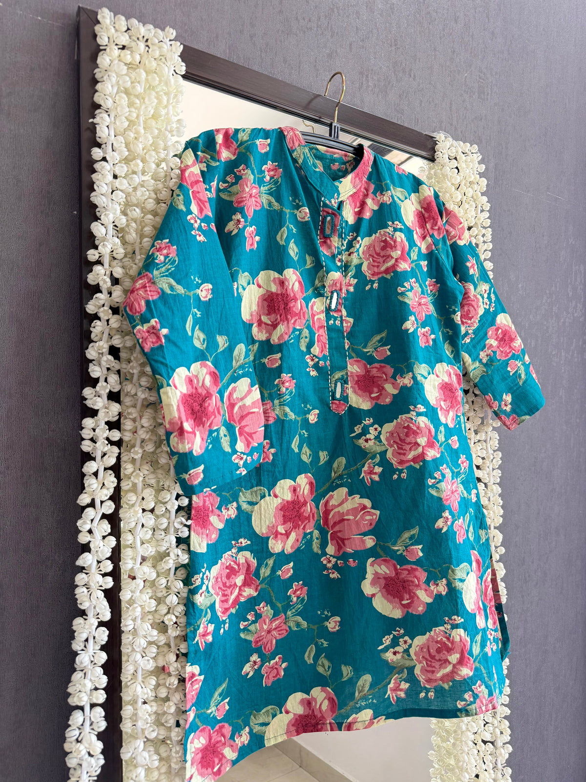 Floral Printed mirror short kurtas