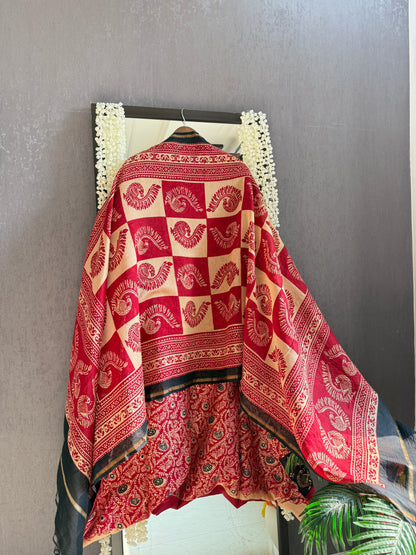 Pure Maheshwari peacock suit