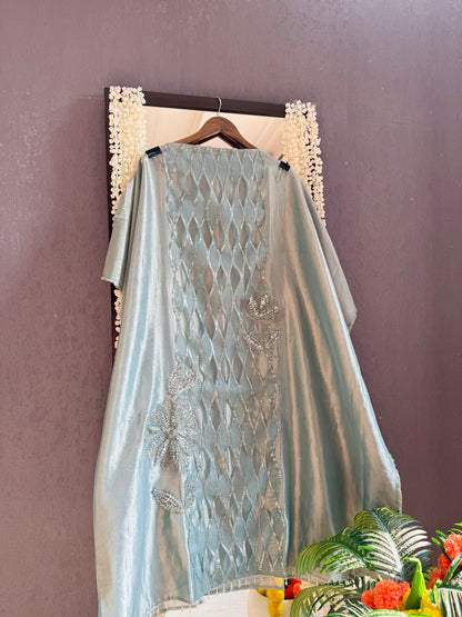 Luxurious cutwork Tissue silk suit