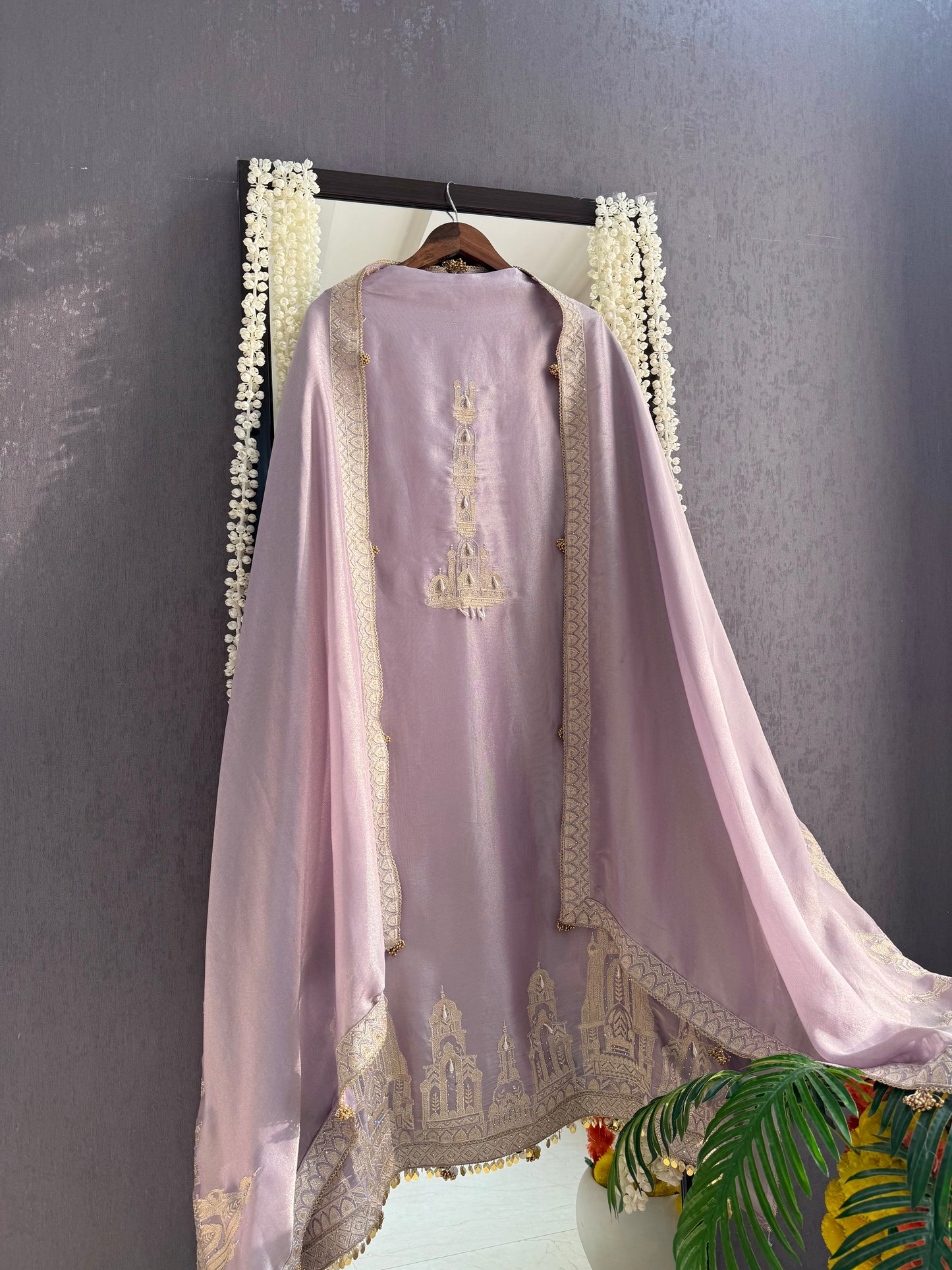 Luxurious temple zari work suit