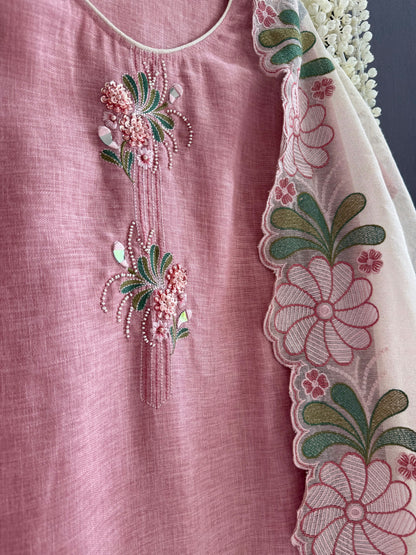 Premium Linen floral suit