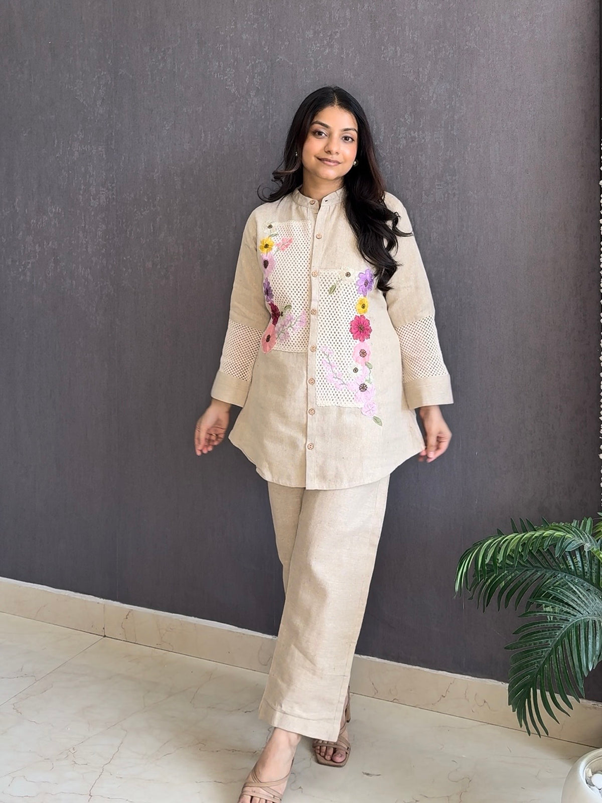 Linen floral Coord set