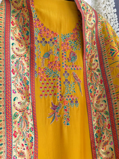 Meenakari Benarsi Paithani Handwork suit