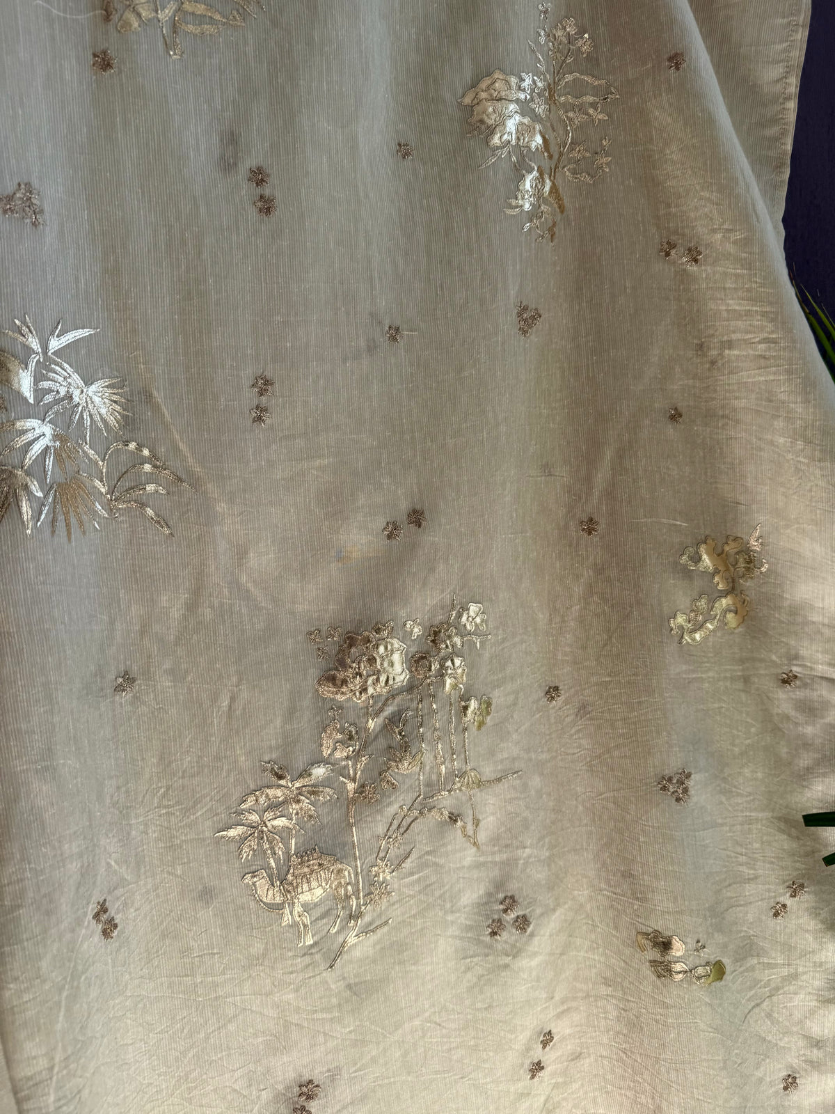 Luxurious Mul chanderi gota appliqué work suit