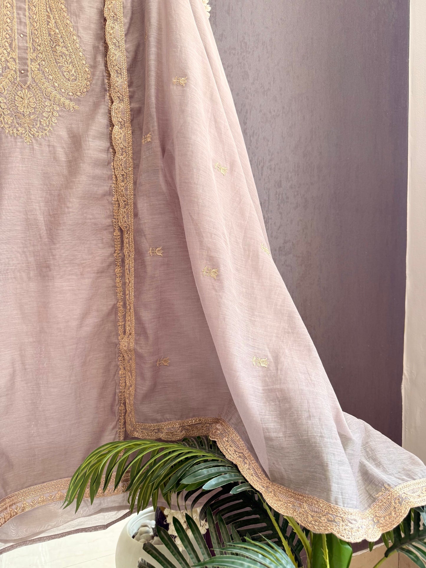 Luxurious Mul chanderi dori sitara suit