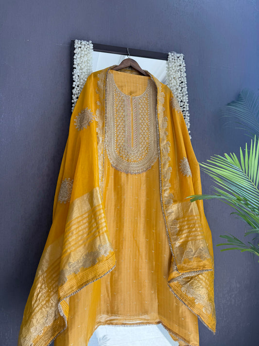 Luxurious Tissue benarsi zari handwork suit