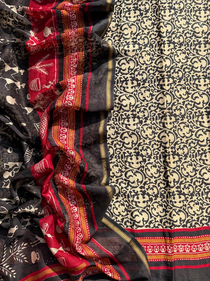Pure Maheshwari warli art suit